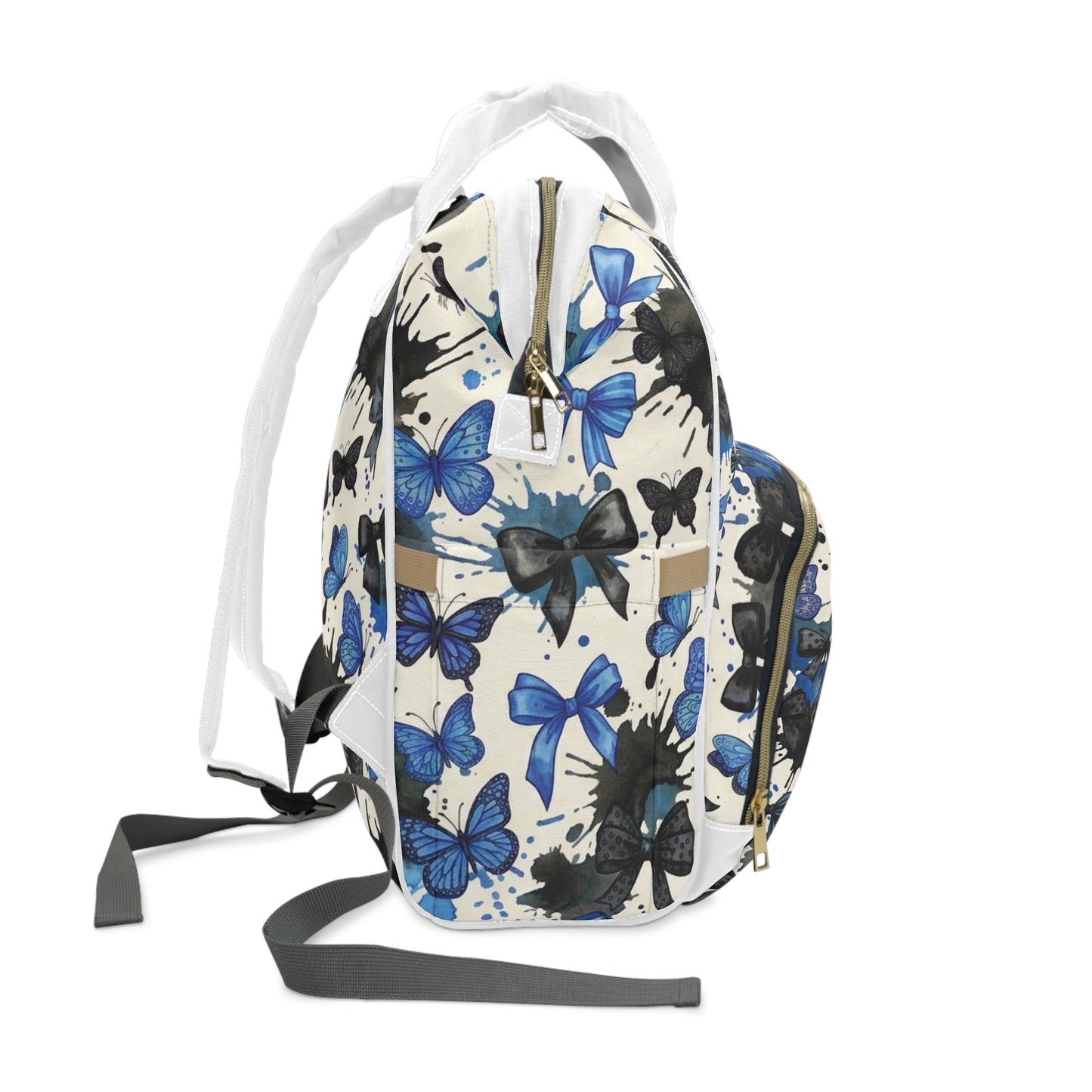 Black blue Bow Diaper Backpack