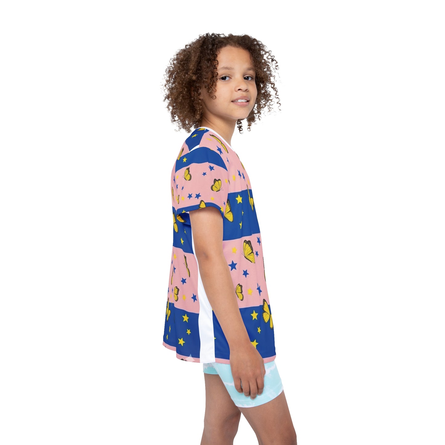 Blue & Gold Butterfly Kids Jersey