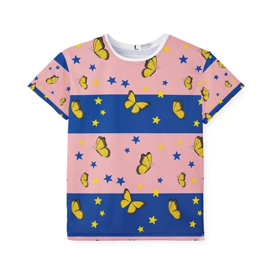 Blue & Gold Butterfly Kids Jersey