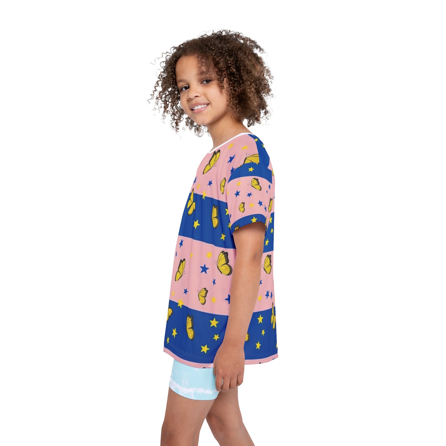Blue & Gold Butterfly Kids Jersey