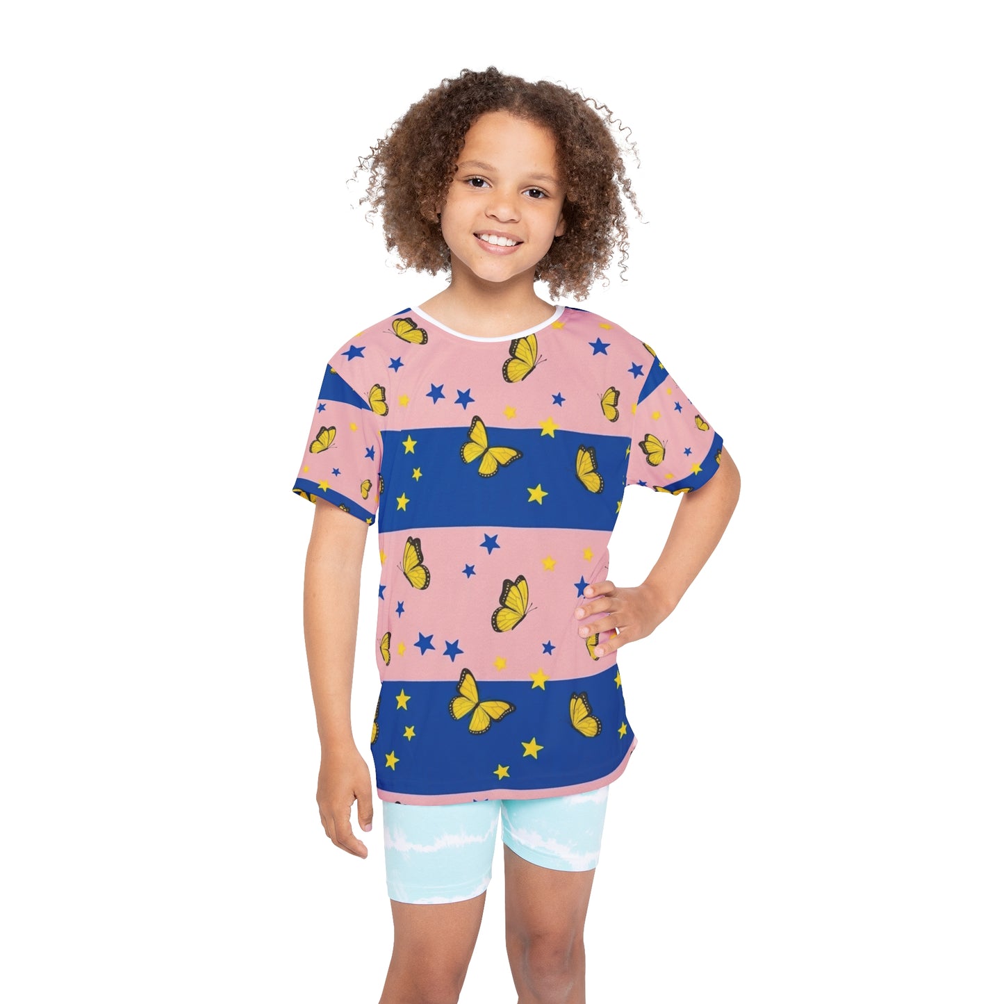Blue & Gold Butterfly Kids Jersey