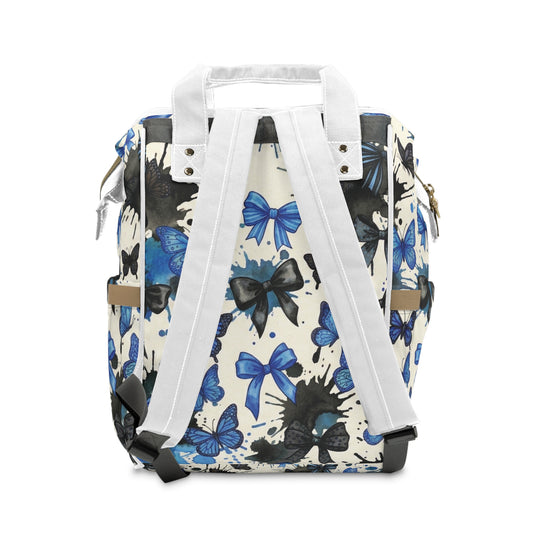 Black blue Bow Diaper Backpack