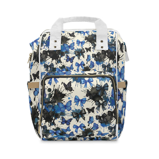 Black blue Bow Diaper Backpack