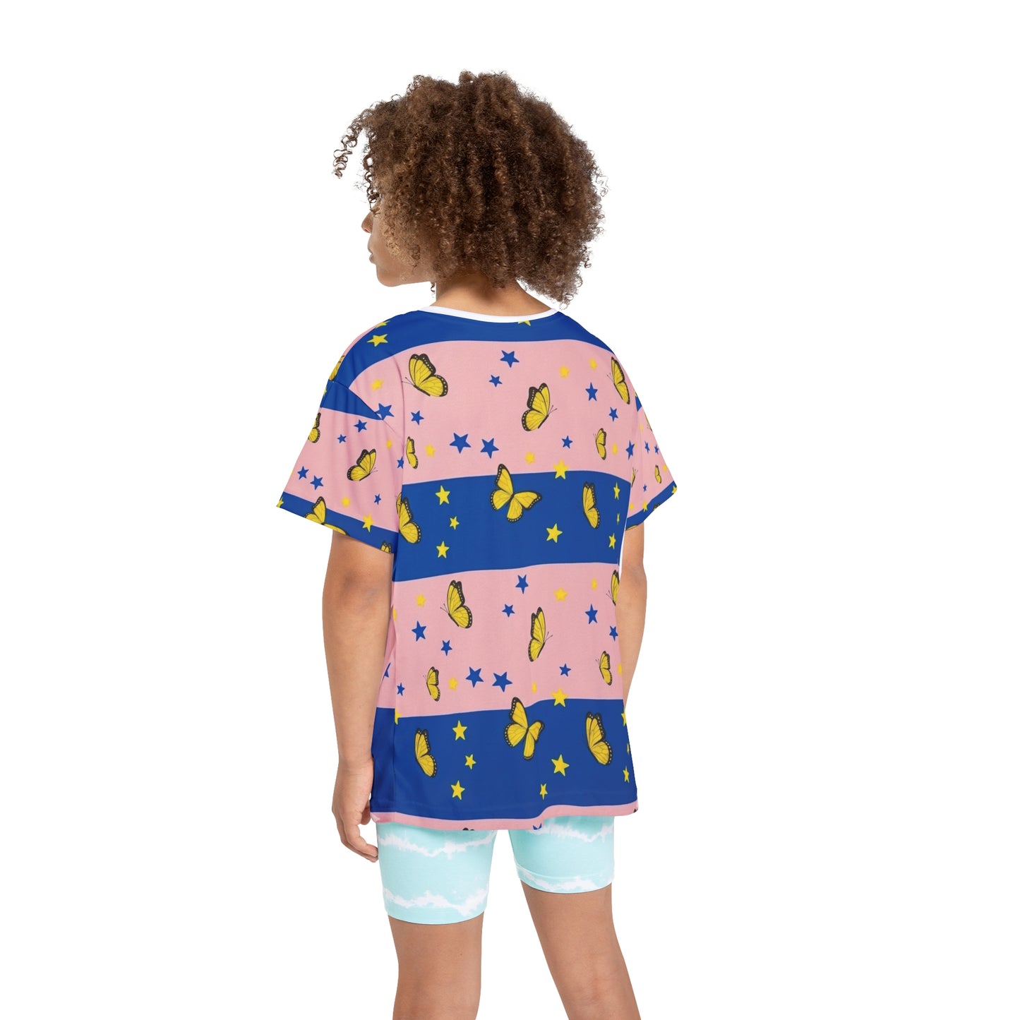 Blue & Gold Butterfly Kids Jersey